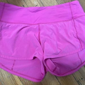 SONIC PINK LULULMEON SHORTS SIZE 2 SPEED UPS